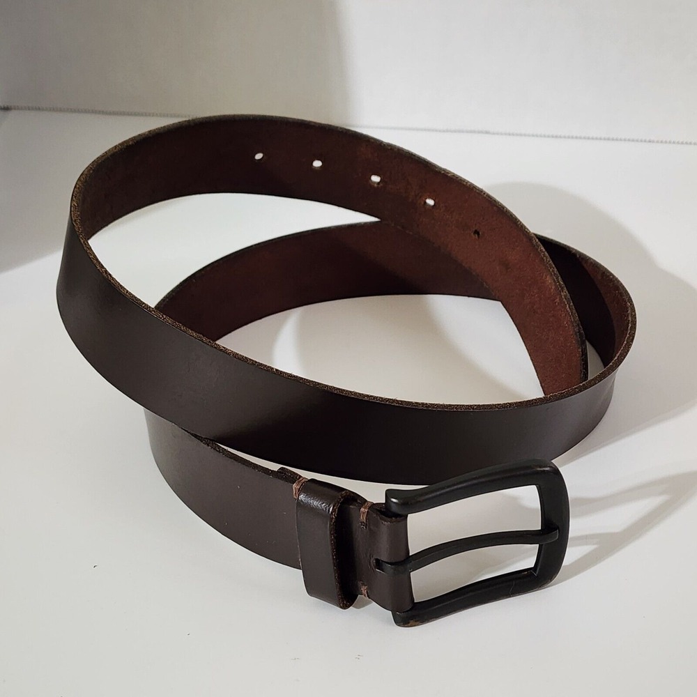 Timberland India Men's Brown Genuine Leather Belt Size 34  1.4" Wide
